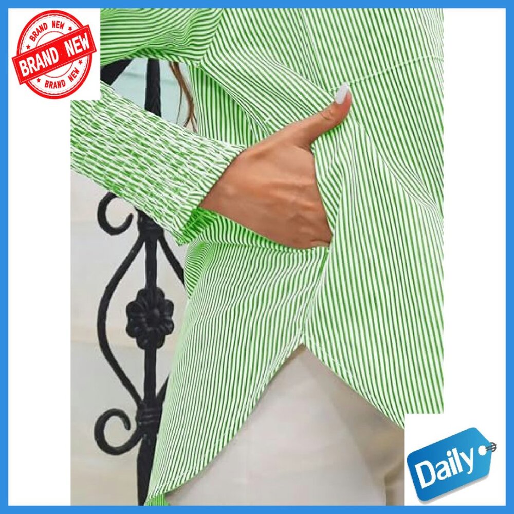 Oversized Wrinkle-Resistant Button-Down Shirt Wit… - image 6